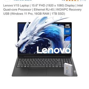 Lenovo Black Laptop 15.6" FHD 16GB RAM 1TB SSD